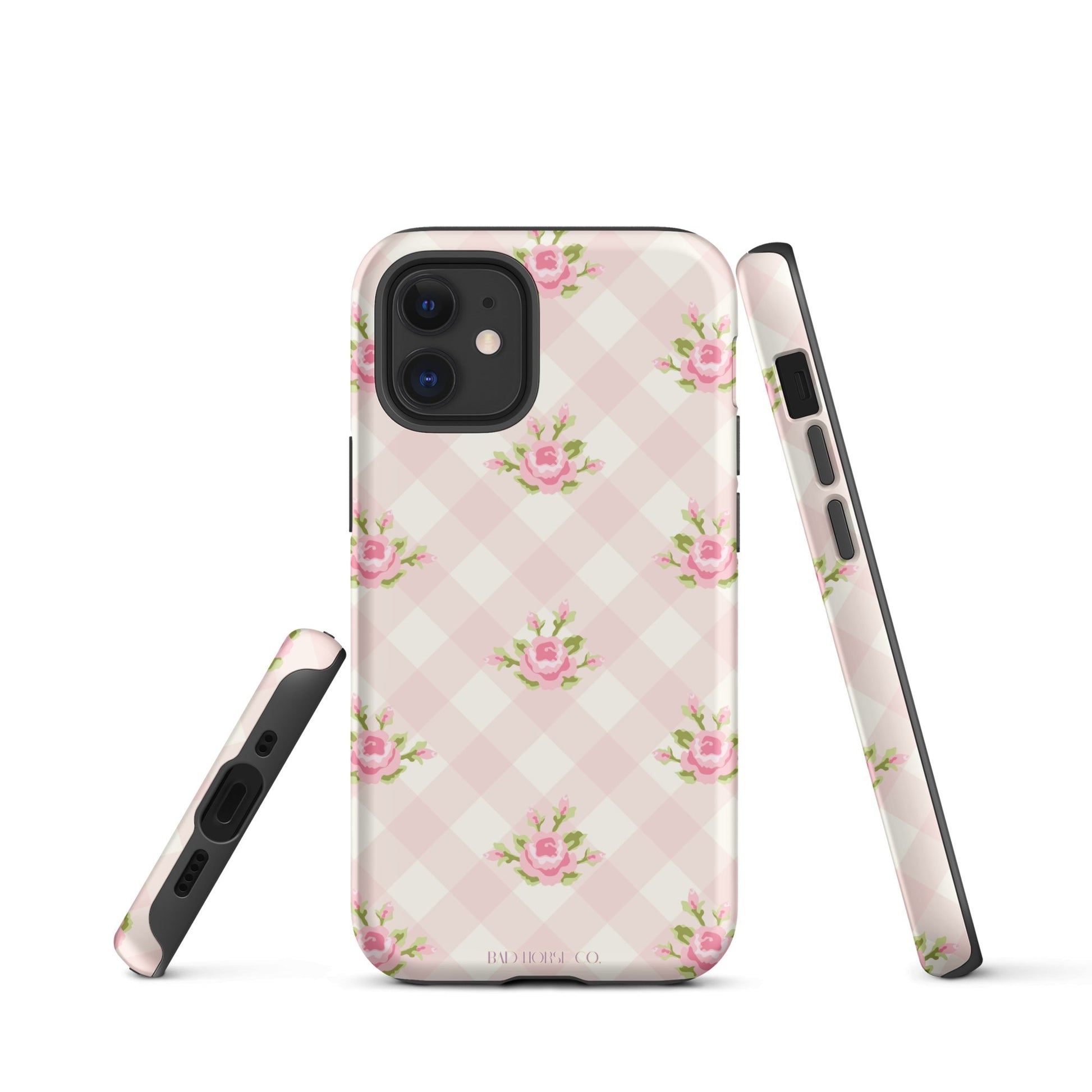 Pink Gingham Rose - iPhone® Tough Case - Phone Case - TSC: TheShopCollective - BadHorse