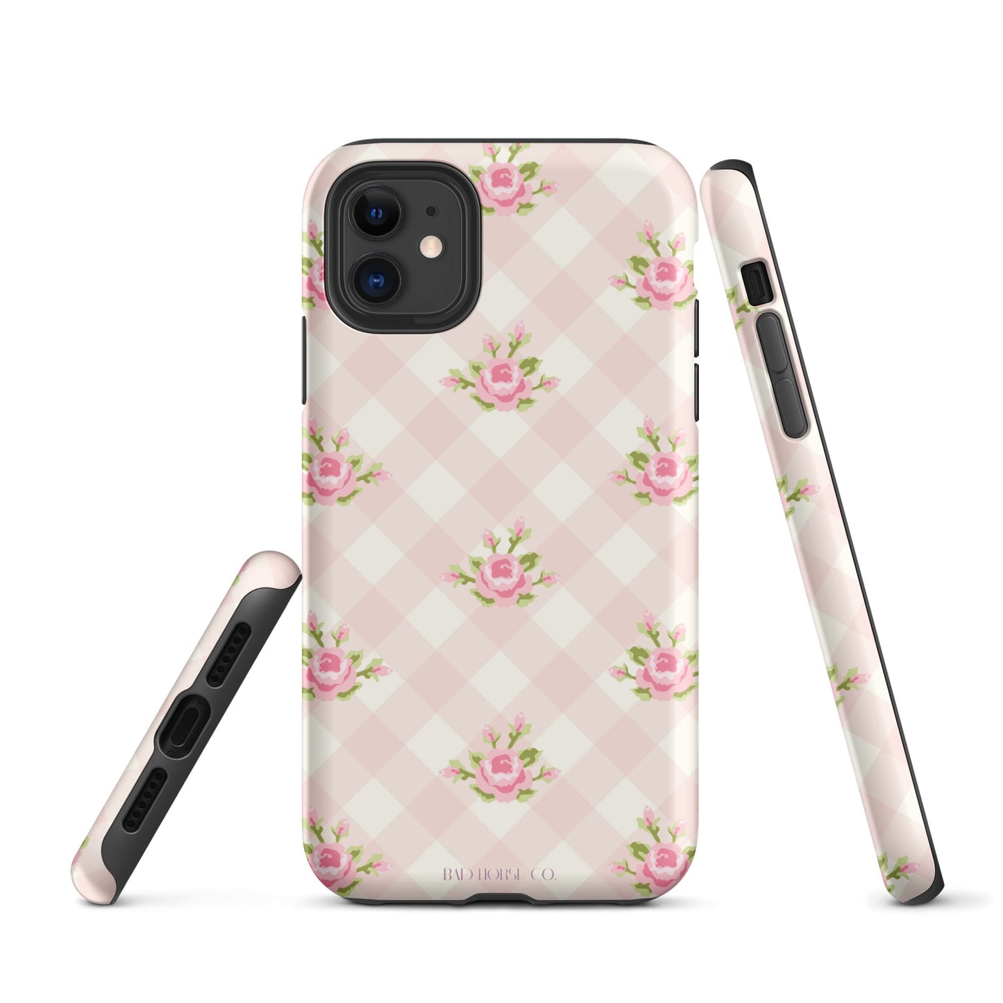 Pink Gingham Rose - iPhone® Tough Case - Phone Case - TSC: TheShopCollective - BadHorse