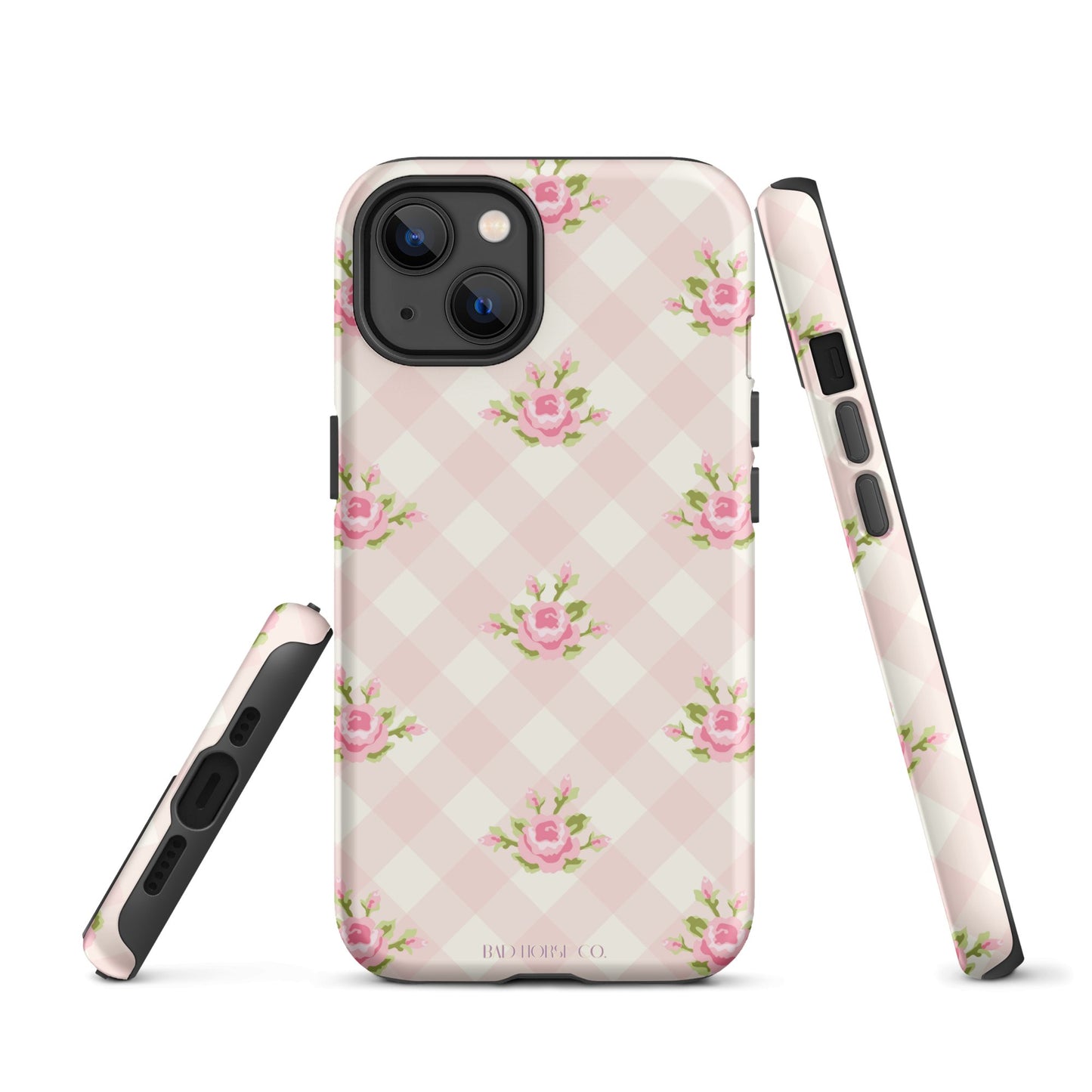 Pink Gingham Rose - iPhone® Tough Case - Phone Case - TSC: TheShopCollective - BadHorse