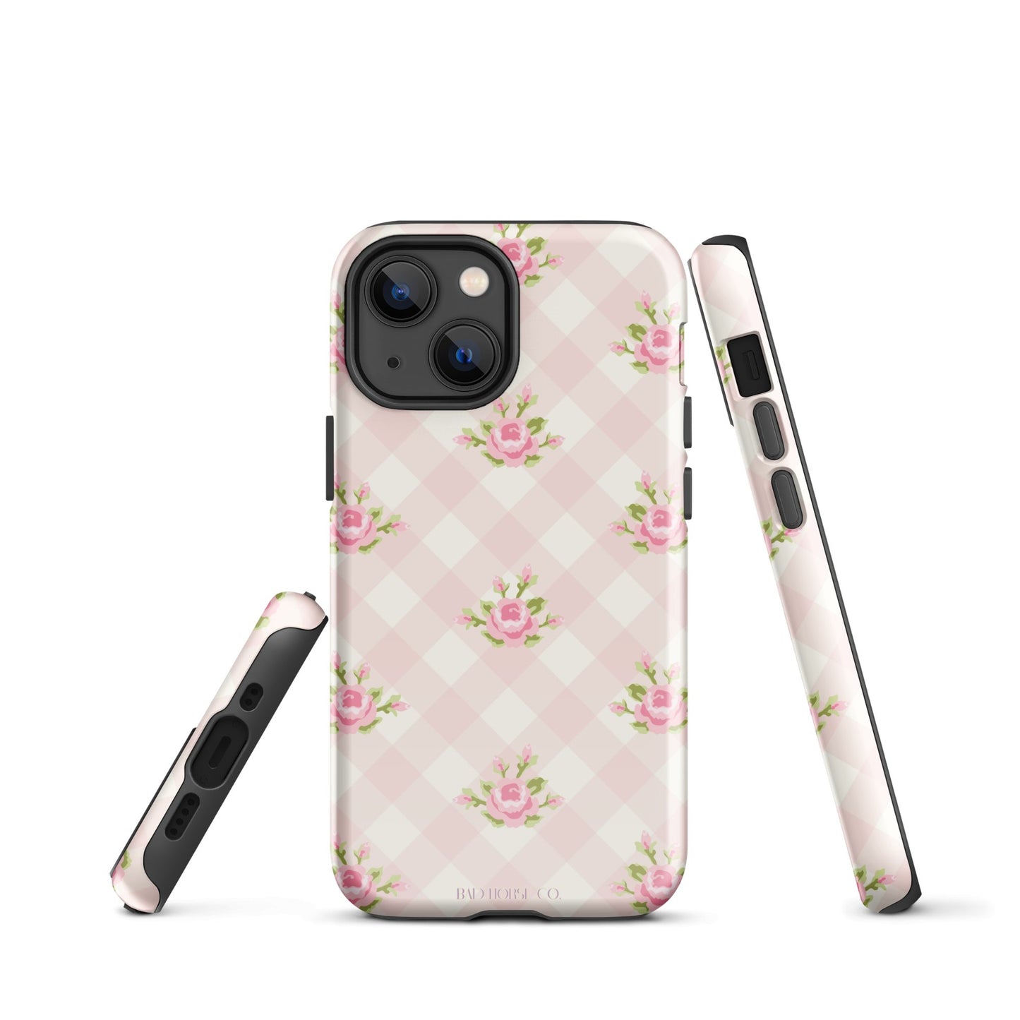 Pink Gingham Rose - iPhone® Tough Case - Phone Case - TSC: TheShopCollective - BadHorse