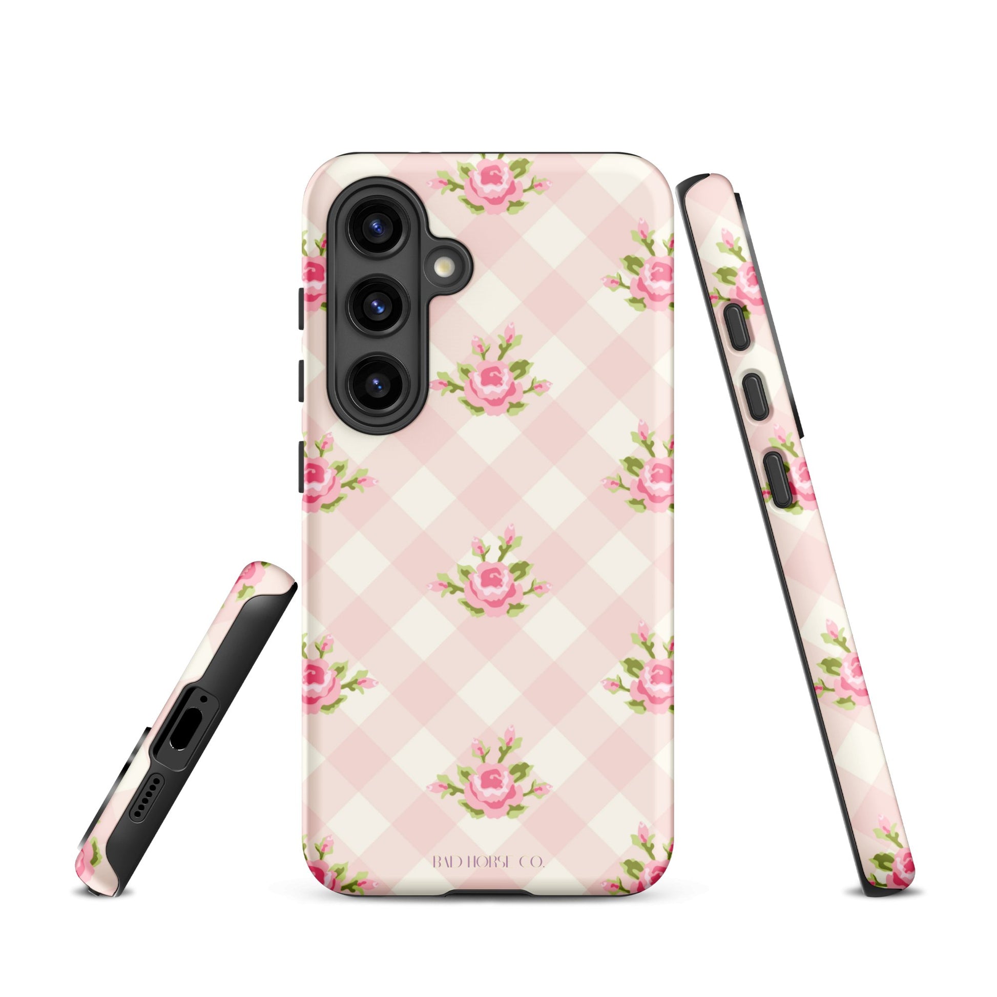 Pink Gingham Rose - Samsung® Tough Case - Phone Case - TSC: TheShopCollective - BadHorse