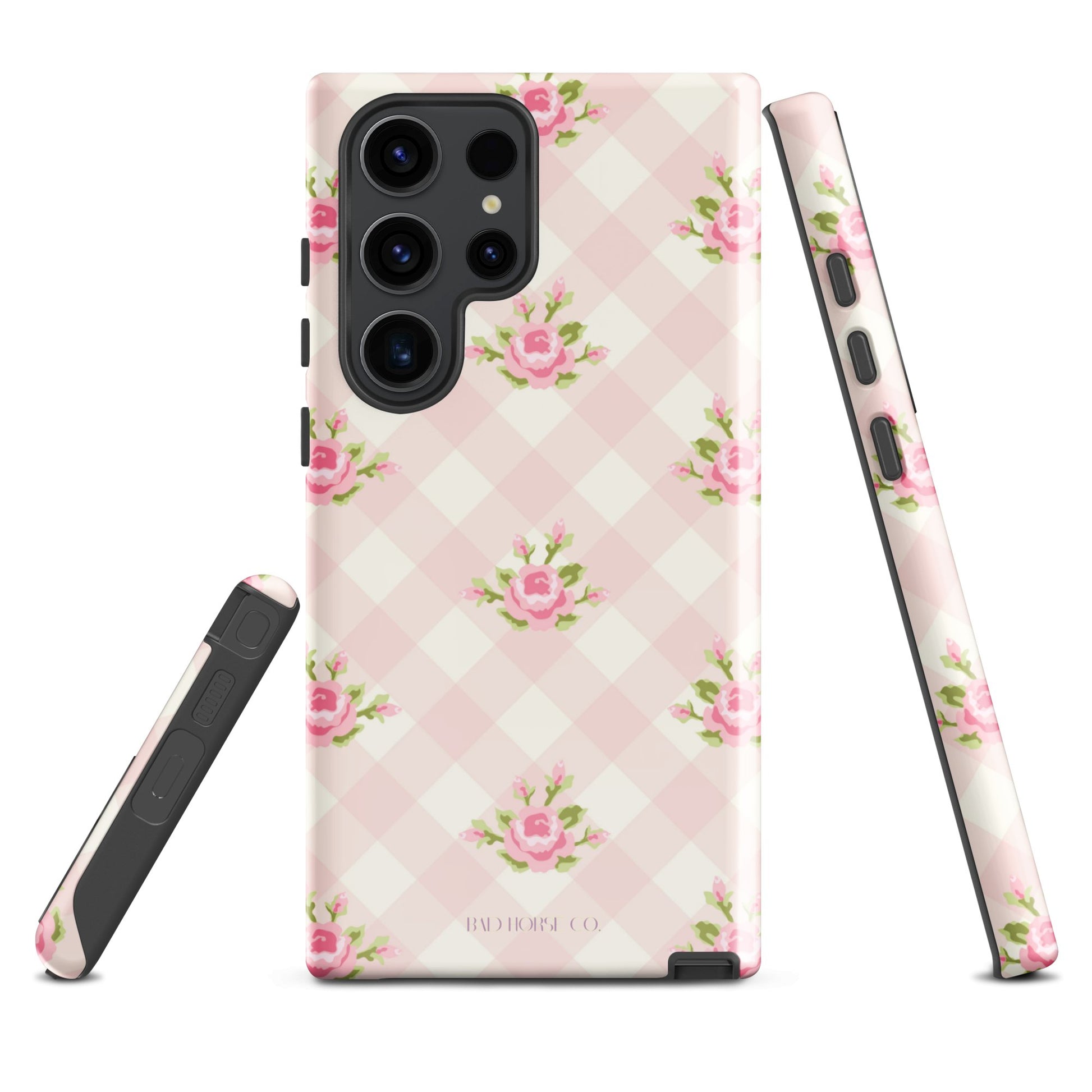 Pink Gingham Rose - Samsung® Tough Case - Phone Case - TSC: TheShopCollective - BadHorse