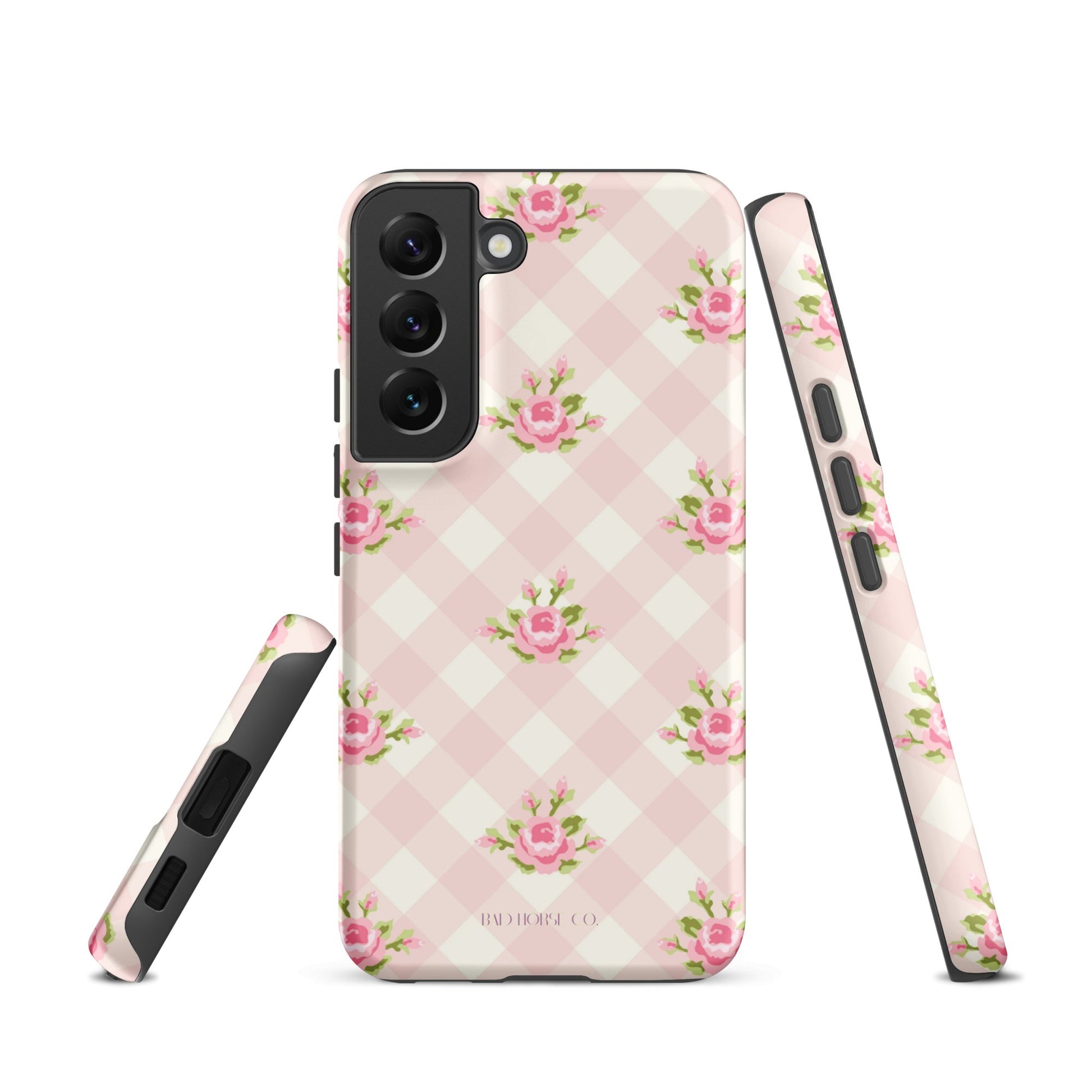 Pink Gingham Rose - Samsung® Tough Case - Phone Case - TSC: TheShopCollective - BadHorse