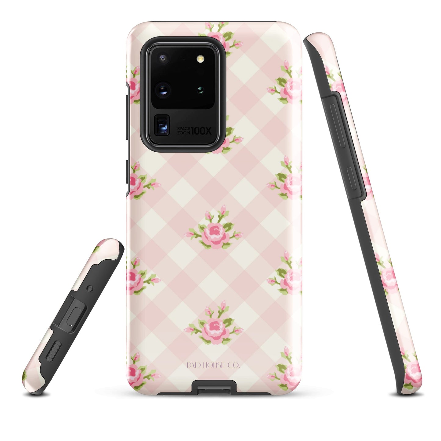 Pink Gingham Rose - Samsung® Tough Case - Phone Case - TSC: TheShopCollective - BadHorse