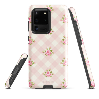 Pink Gingham Rose - Samsung® Tough Case - Phone Case - TSC: TheShopCollective - BadHorse