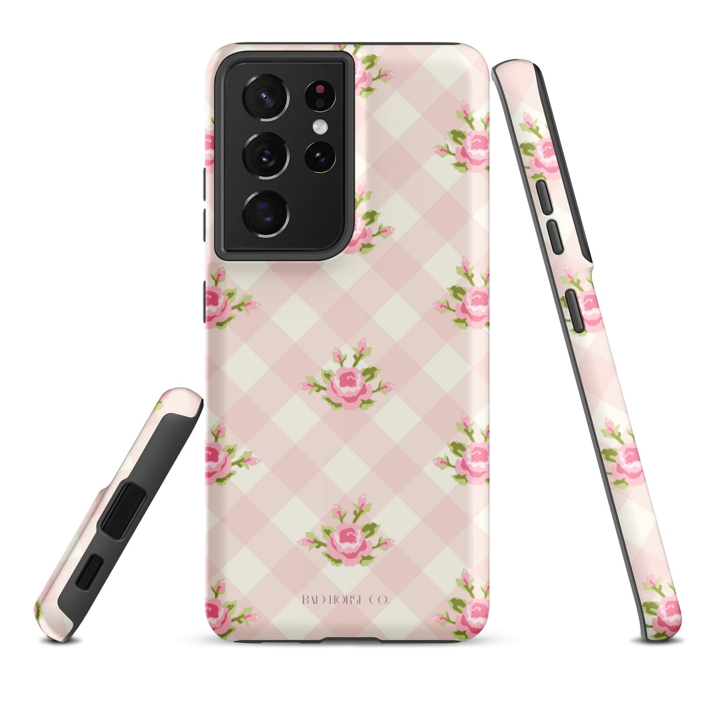 Pink Gingham Rose - Samsung® Tough Case - Phone Case - TSC: TheShopCollective - BadHorse