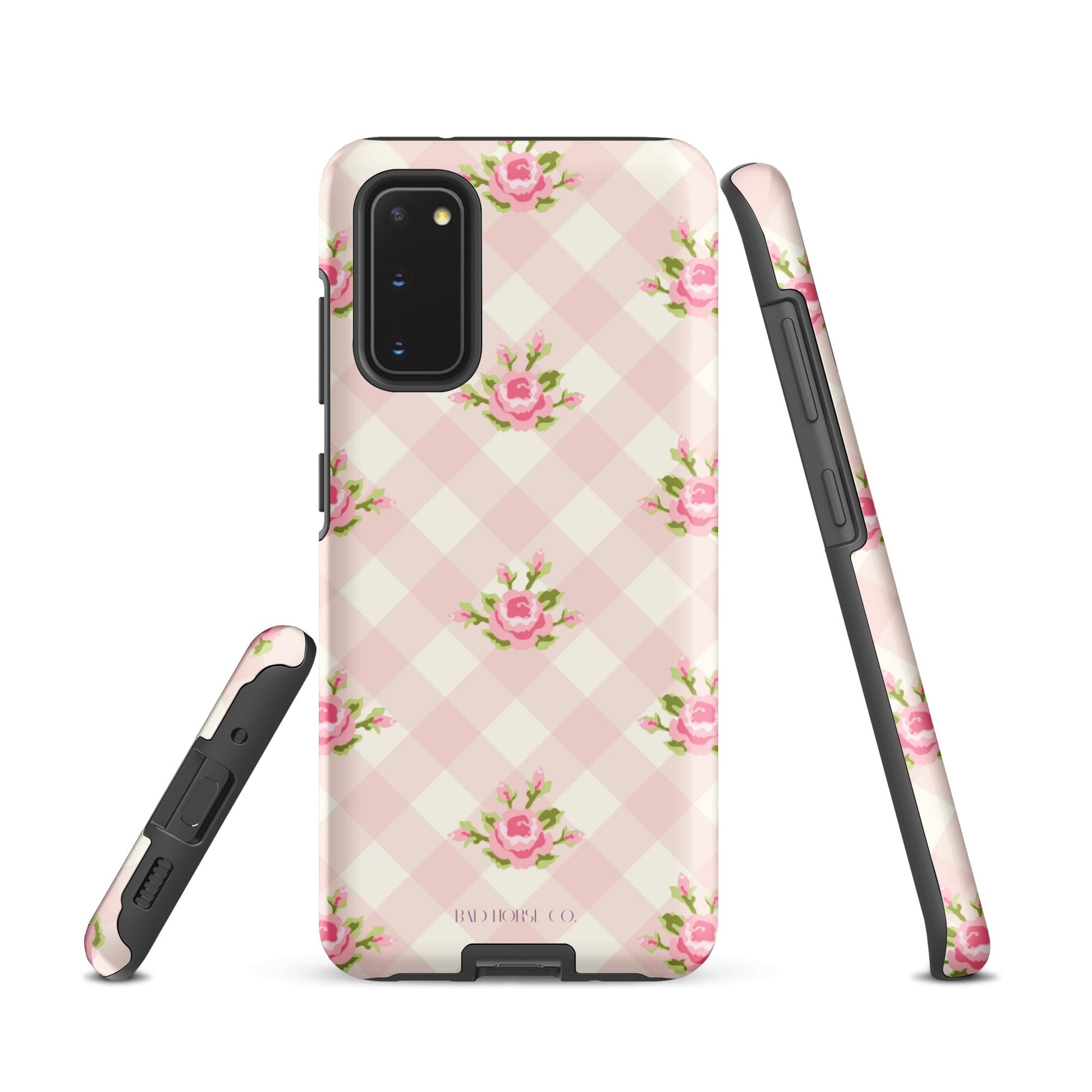 Pink Gingham Rose - Samsung® Tough Case - Phone Case - TSC: TheShopCollective - BadHorse