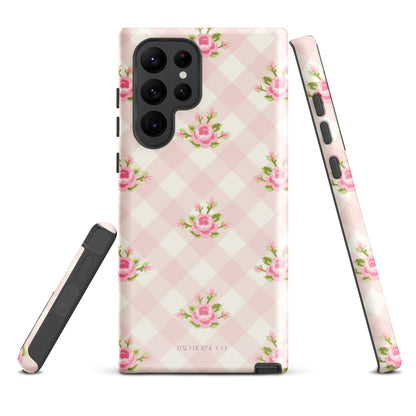 Pink Gingham Rose - Samsung® Tough Case - Phone Case - TSC: TheShopCollective - BadHorse