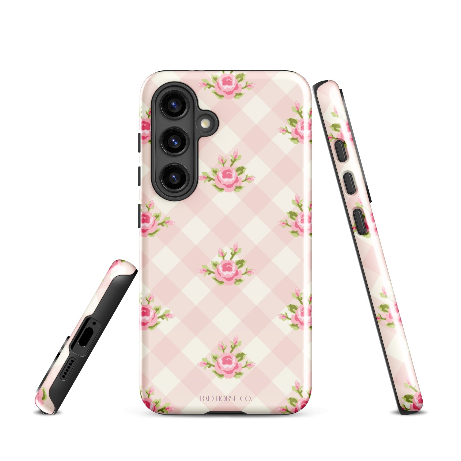 Pink Gingham Rose - Samsung® Tough Case - Phone Case - TSC: TheShopCollective - BadHorse