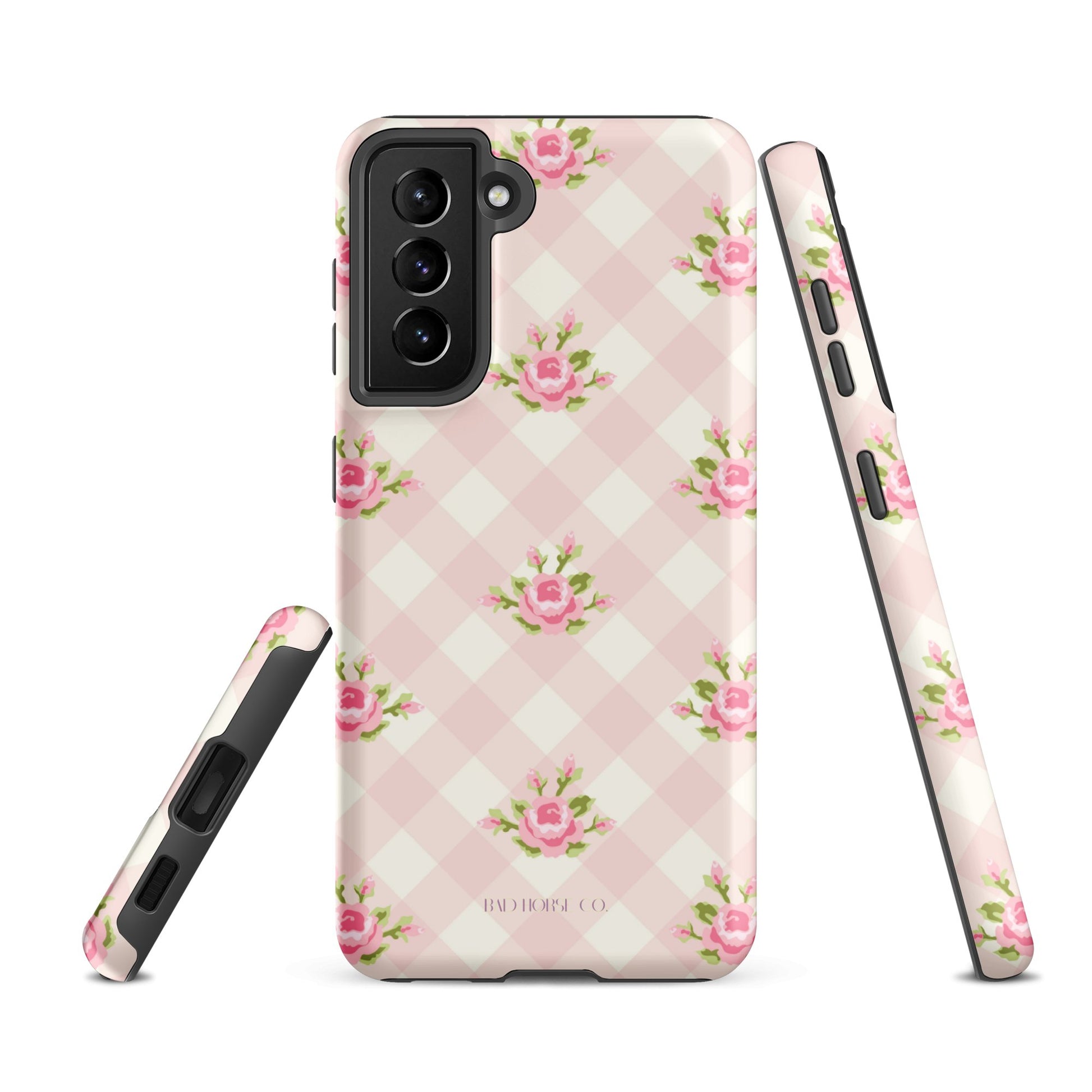 Pink Gingham Rose - Samsung® Tough Case - Phone Case - TSC: TheShopCollective - BadHorse