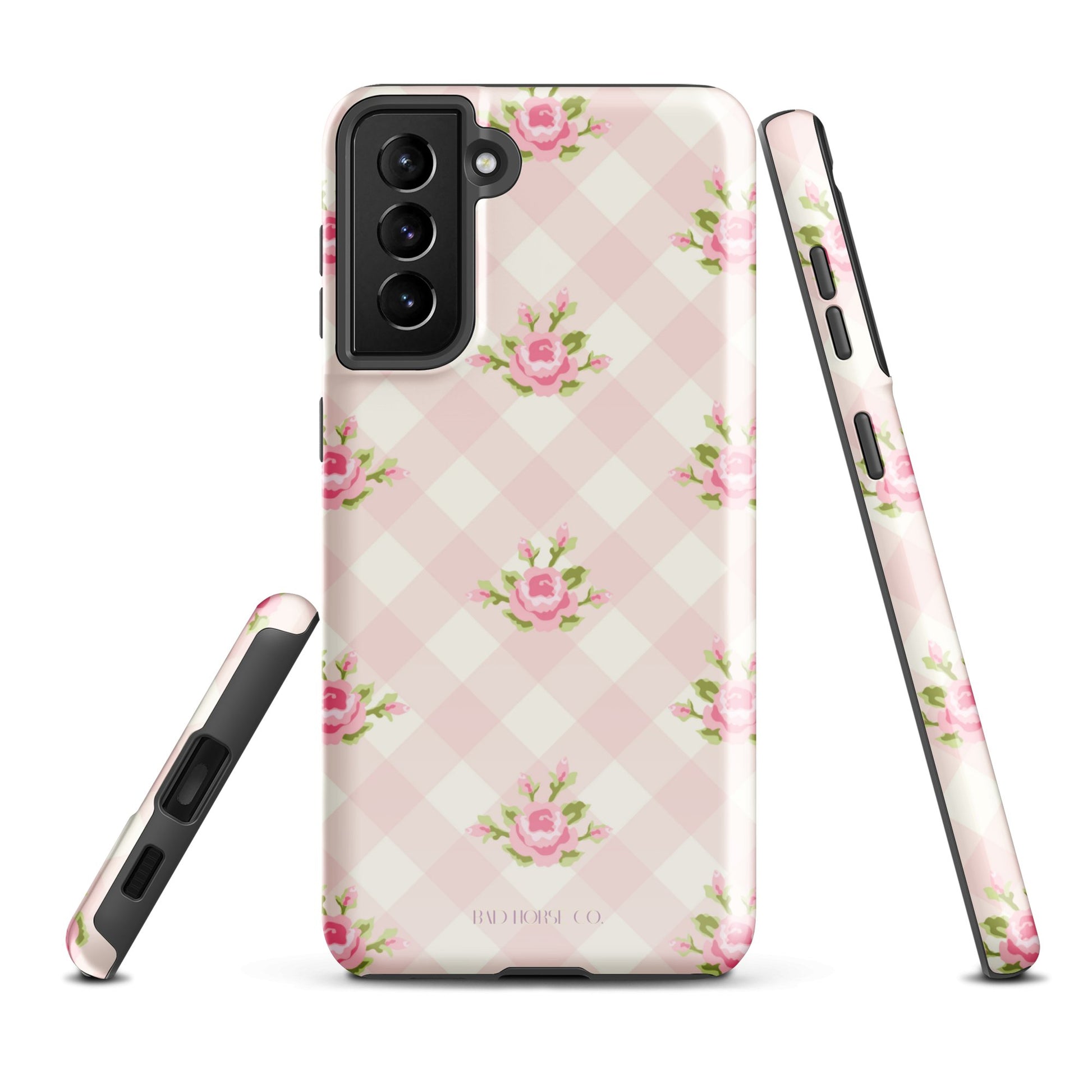 Pink Gingham Rose - Samsung® Tough Case - Phone Case - TSC: TheShopCollective - BadHorse