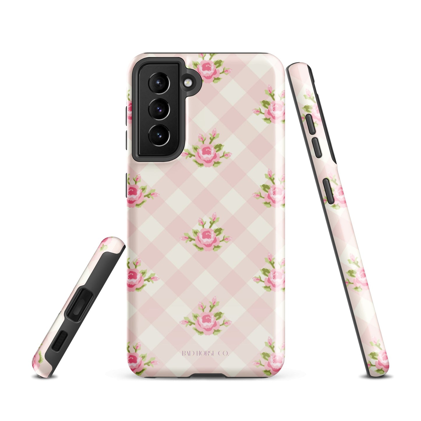 Pink Gingham Rose - Samsung® Tough Case - Phone Case - TSC: TheShopCollective - BadHorse