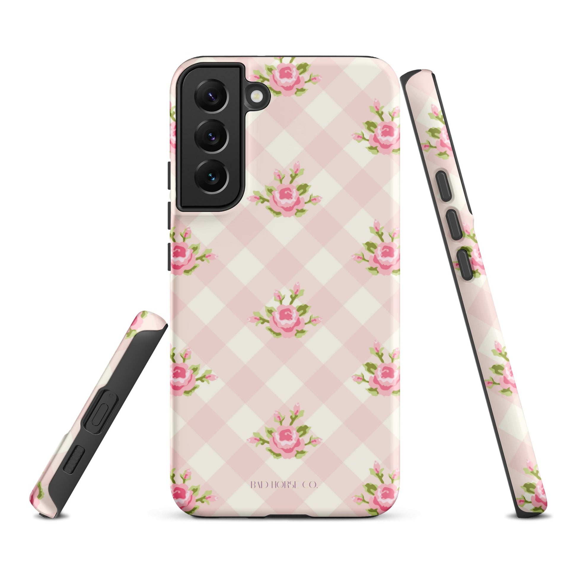 Pink Gingham Rose - Samsung® Tough Case - Phone Case - TSC: TheShopCollective - BadHorse