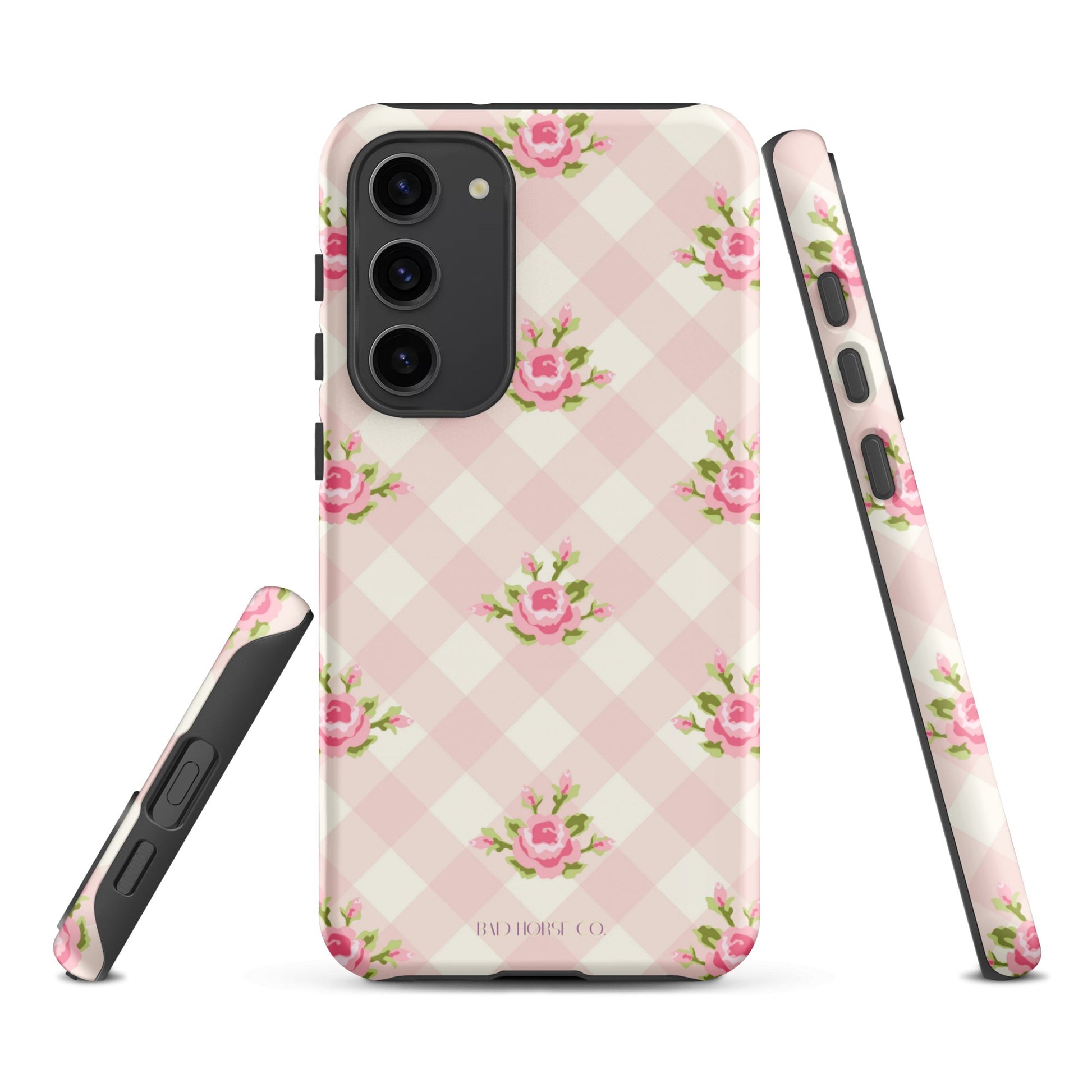 Pink Gingham Rose - Samsung® Tough Case - Phone Case - TSC: TheShopCollective - BadHorse