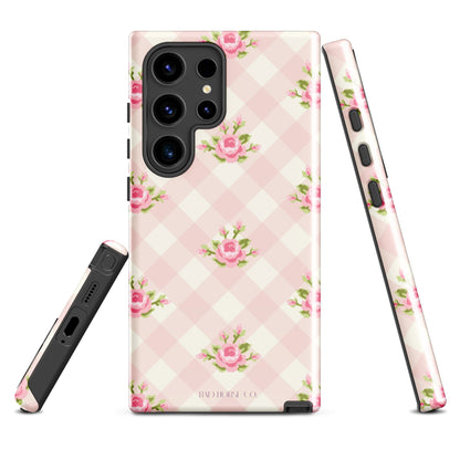 Pink Gingham Rose - Samsung® Tough Case - Phone Case - TSC: TheShopCollective - BadHorse