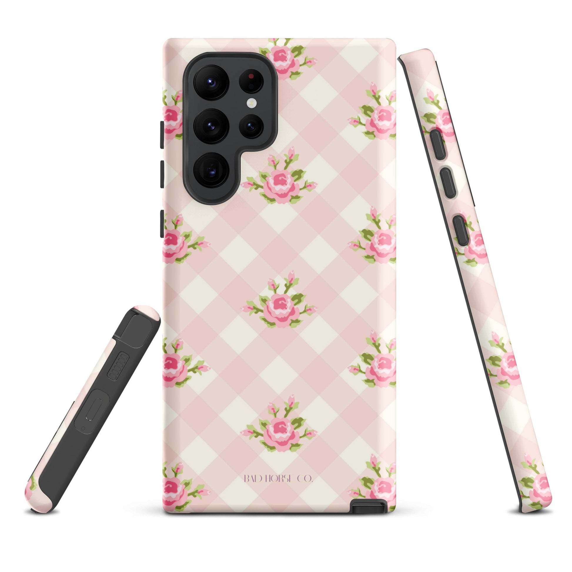 Pink Gingham Rose - Samsung® Tough Case - Phone Case - TSC: TheShopCollective - BadHorse