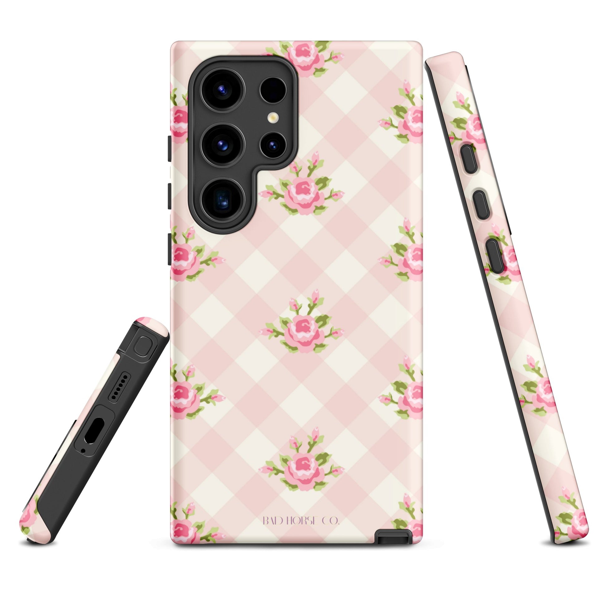 Pink Gingham Rose - Samsung® Tough Case - Phone Case - TSC: TheShopCollective - BadHorse