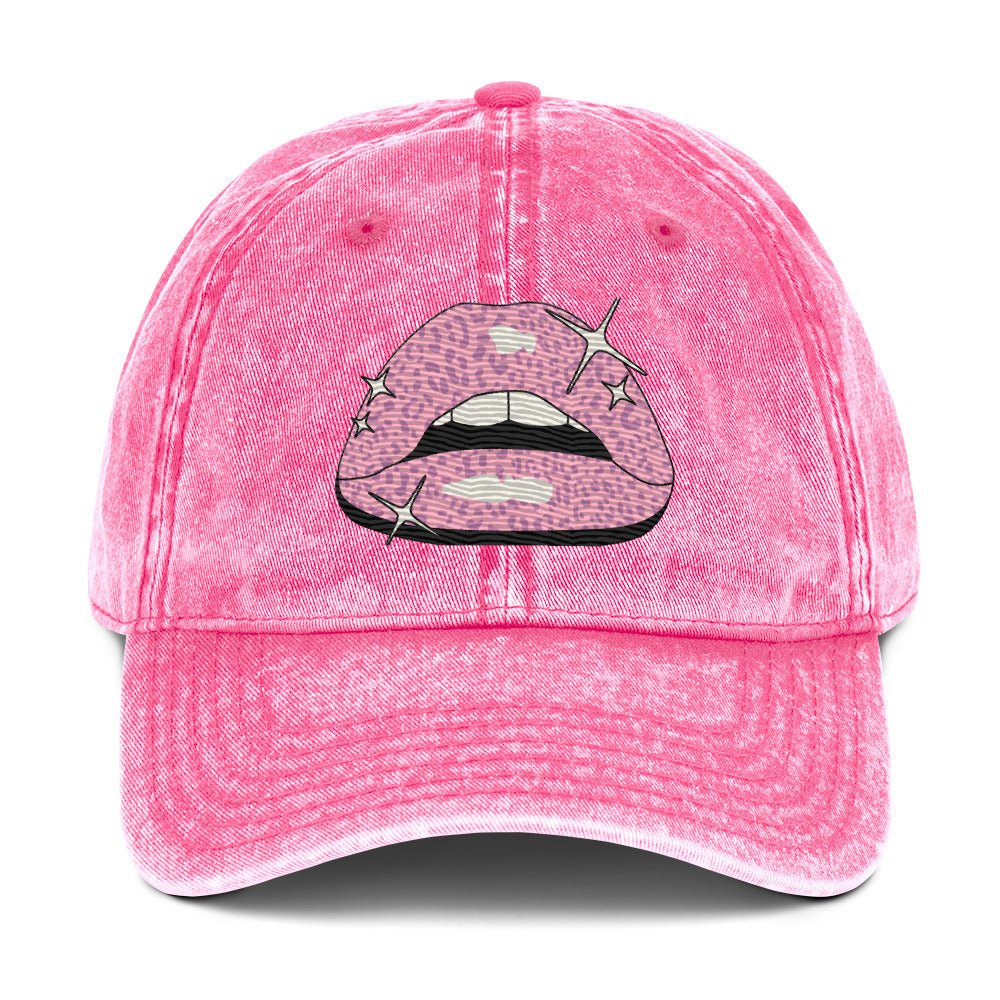Pink Lippy - Cotton Twill Cap - ballcap - baseball style hats - graphics - Numbskullz