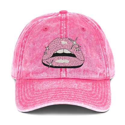Pink Lippy - Cotton Twill Cap - ballcap - baseball style hats - graphics - Numbskullz