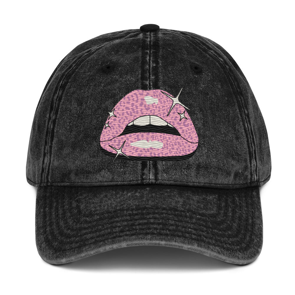 Pink Lippy - Cotton Twill Cap - ballcap - baseball style hats - graphics - Numbskullz