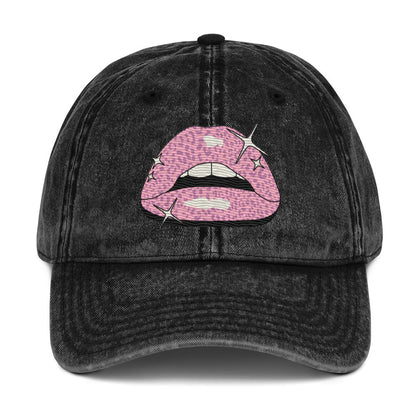 Pink Lippy - Cotton Twill Cap - ballcap - baseball style hats - graphics - Numbskullz