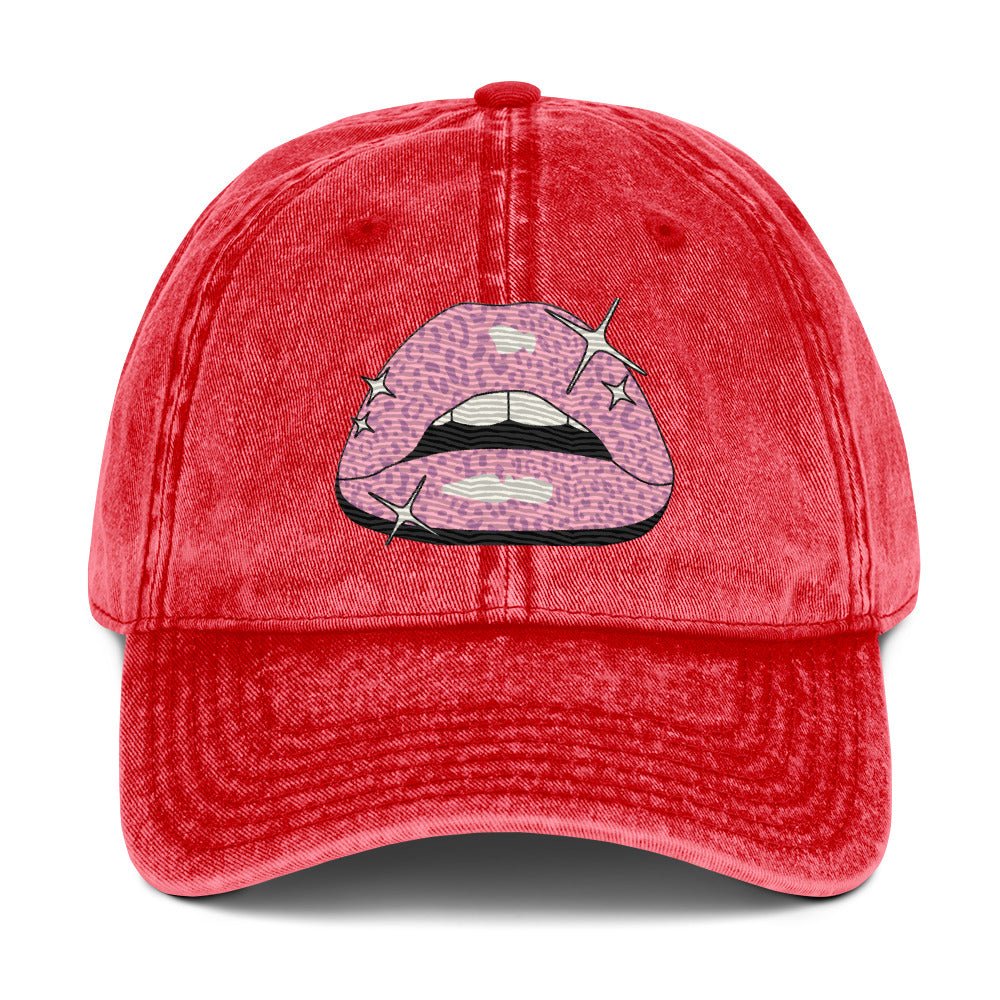 Pink Lippy - Cotton Twill Cap - ballcap - baseball style hats - graphics - Numbskullz