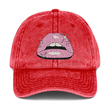 Pink Lippy - Cotton Twill Cap - ballcap - baseball style hats - graphics - Numbskullz