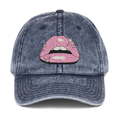 Pink Lippy - Cotton Twill Cap - ballcap - baseball style hats - graphics - Numbskullz