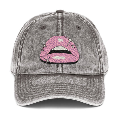 Pink Lippy - Cotton Twill Cap - ballcap - baseball style hats - graphics - Numbskullz