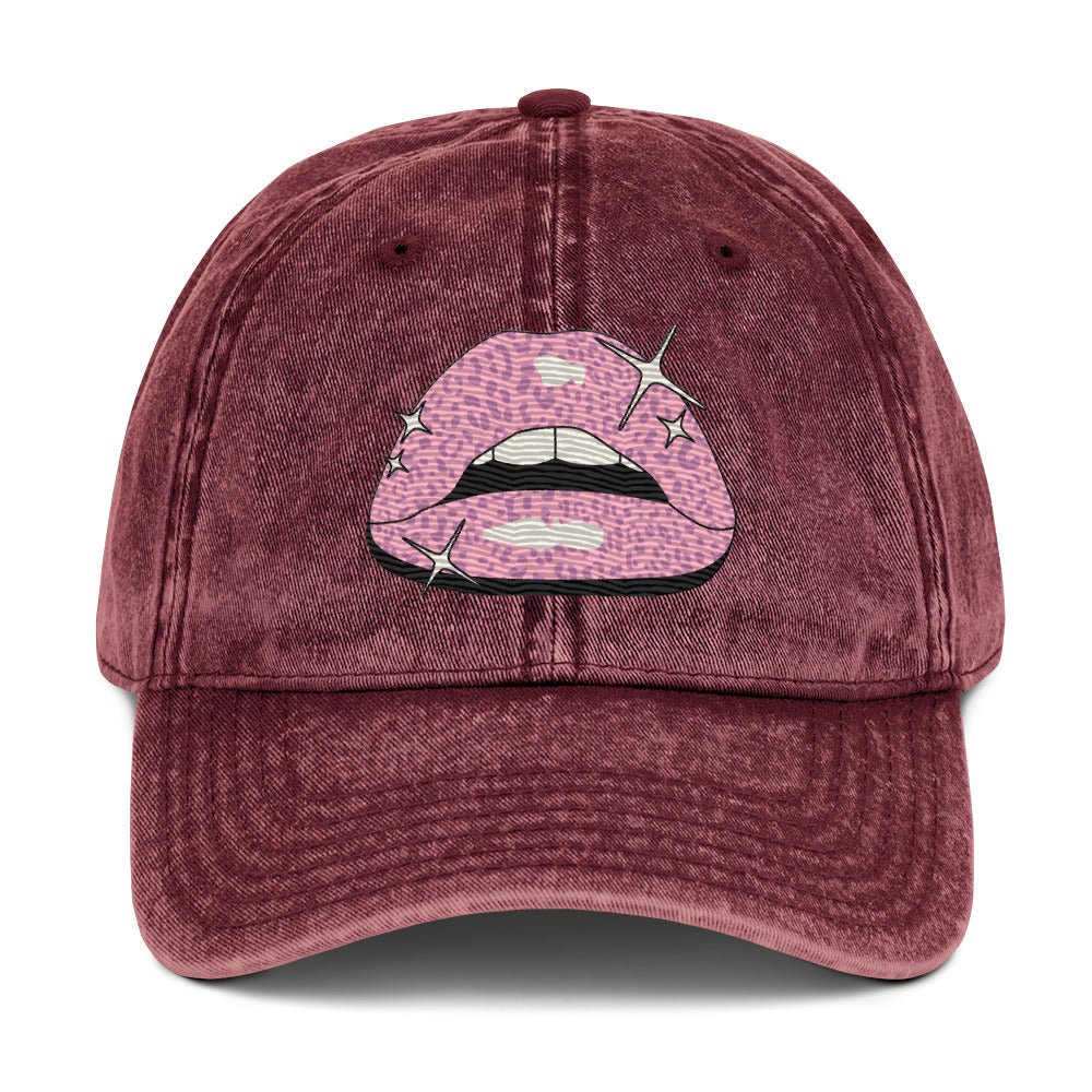 Pink Lippy - Cotton Twill Cap - ballcap - baseball style hats - graphics - Numbskullz