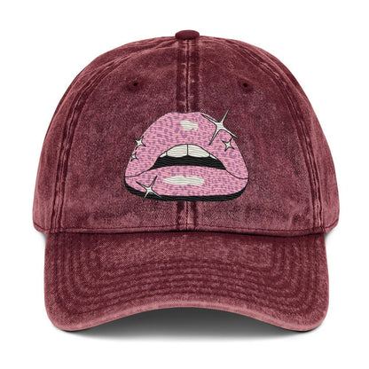 Pink Lippy - Cotton Twill Cap - ballcap - baseball style hats - graphics - Numbskullz