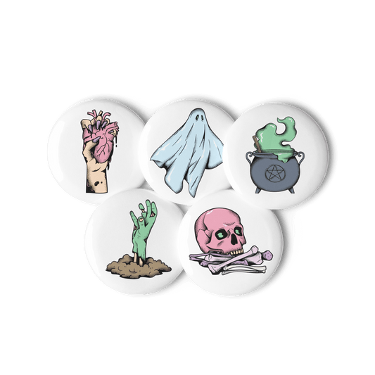 Scared Yet - Set of 5 Pin Buttons - accessories - buttons - decorative pins - Numbskullz