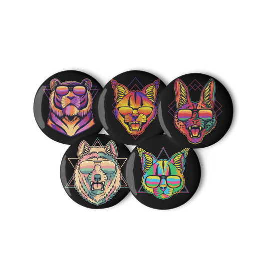 Shades - Set of 5 Pin Buttons - accessories - buttons - decorative pins - Numbskullz