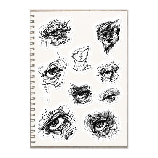 Sketch Book - Sticker Sheet - stickersheet - kisscutstickers - sticker collections - Numbskullz