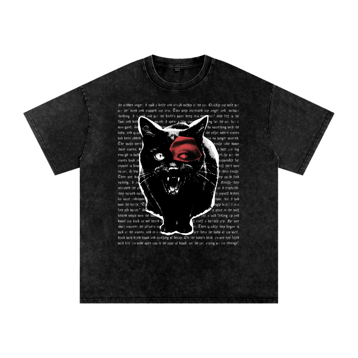 The Black Cat - Oversized T-Shirt - oversized T-shirts - shirt - Short Sleeve - Numbskullz