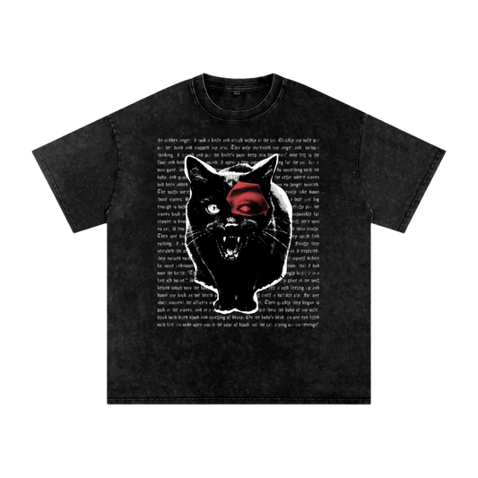 The Black Cat - Oversized T-Shirt - oversized T-shirts - shirt - Short Sleeve - Numbskullz
