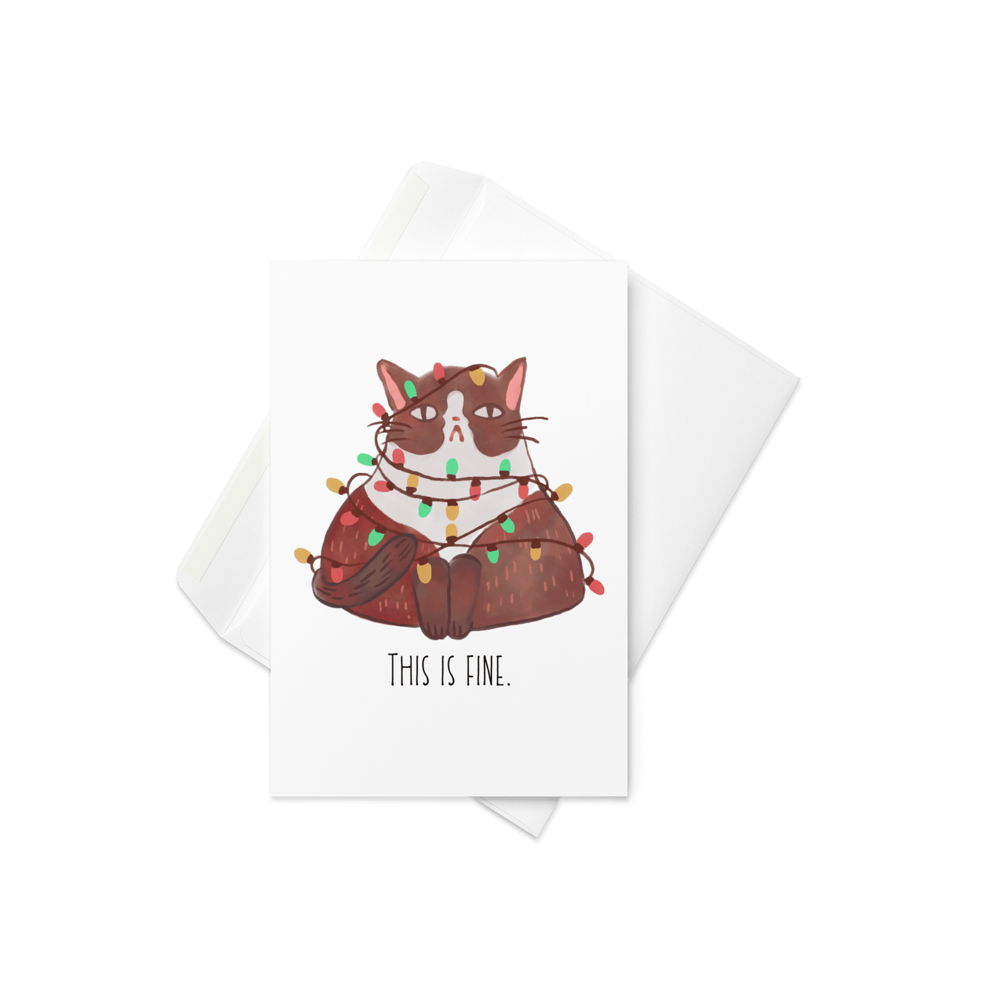 This is Fine - Holiday Card - blank - Card - cards - Bad Horse