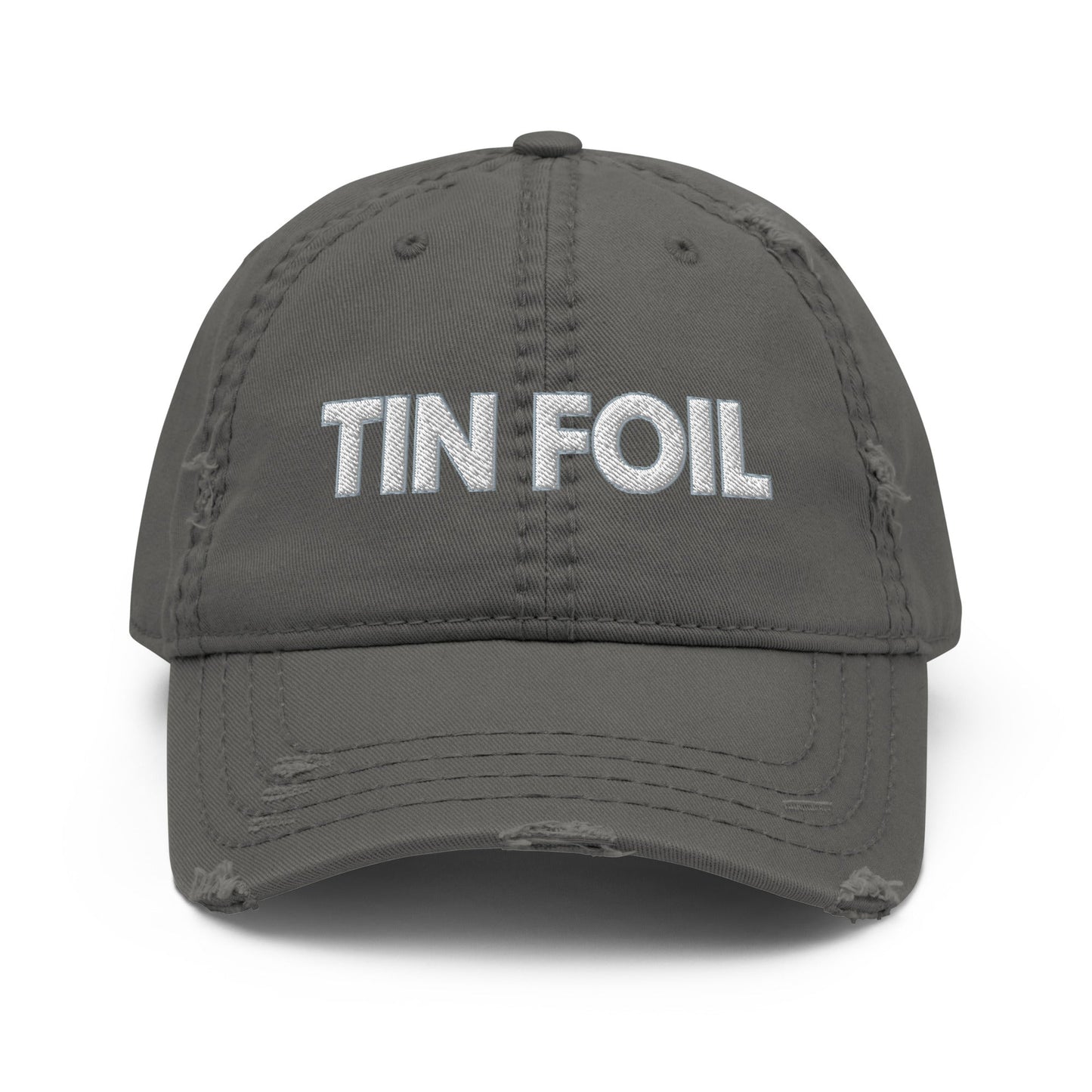 Tin Foil Hat - Distressed Adjustable Ball Cap - ballcap - baseball style hats - hats - Numbskullz