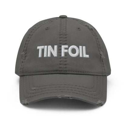 Tin Foil Hat - Distressed Adjustable Ball Cap - ballcap - baseball style hats - hats - Numbskullz