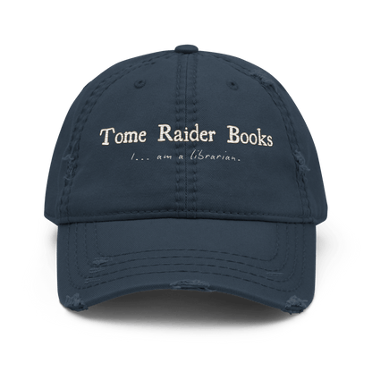 Tome Raider - Distressed Adjustable Ball Cap - ballcap - baseball style hats - bibliophile - Numbskullz