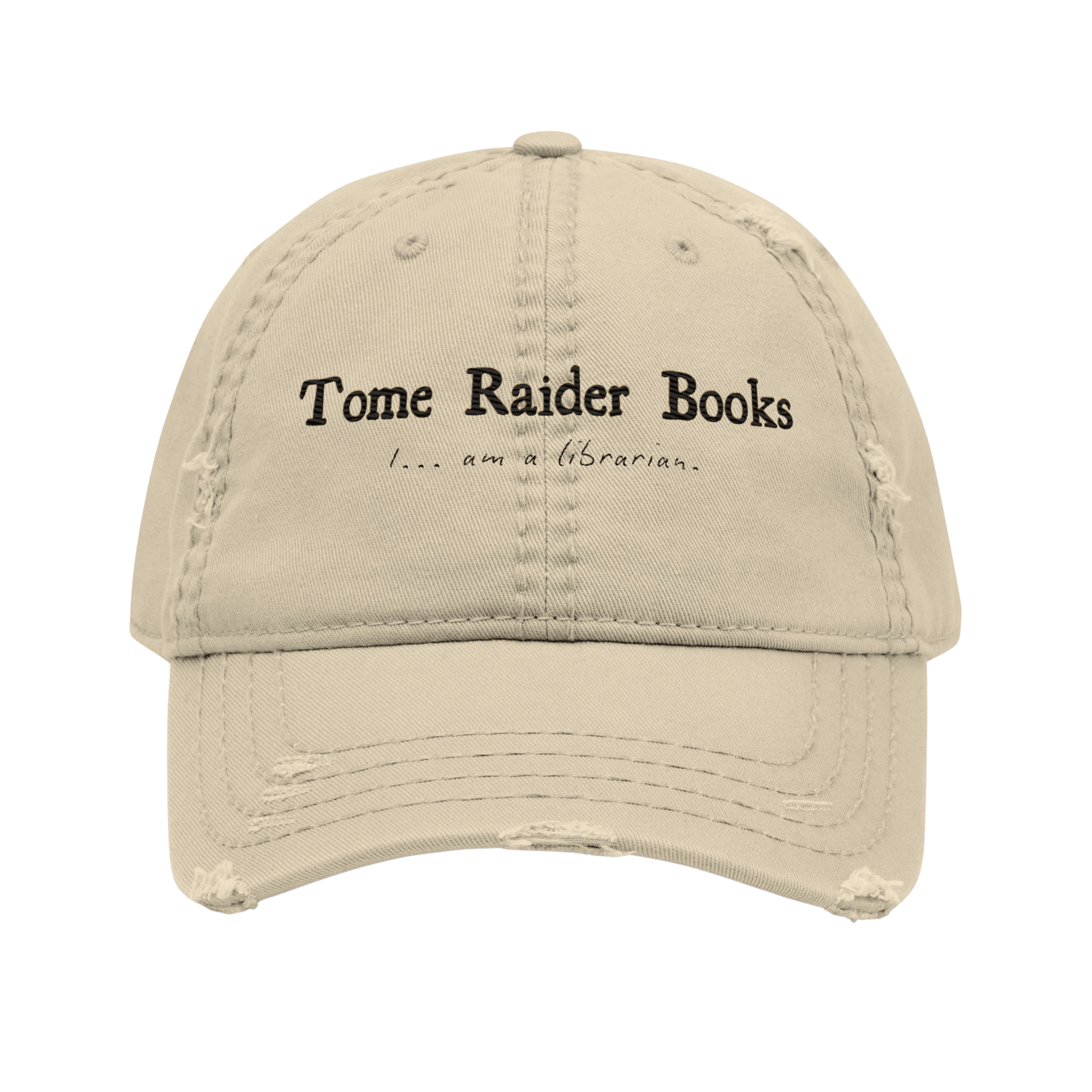 Tome Raider - Distressed Adjustable Ball Cap - ballcap - baseball style hats - bibliophile - Numbskullz