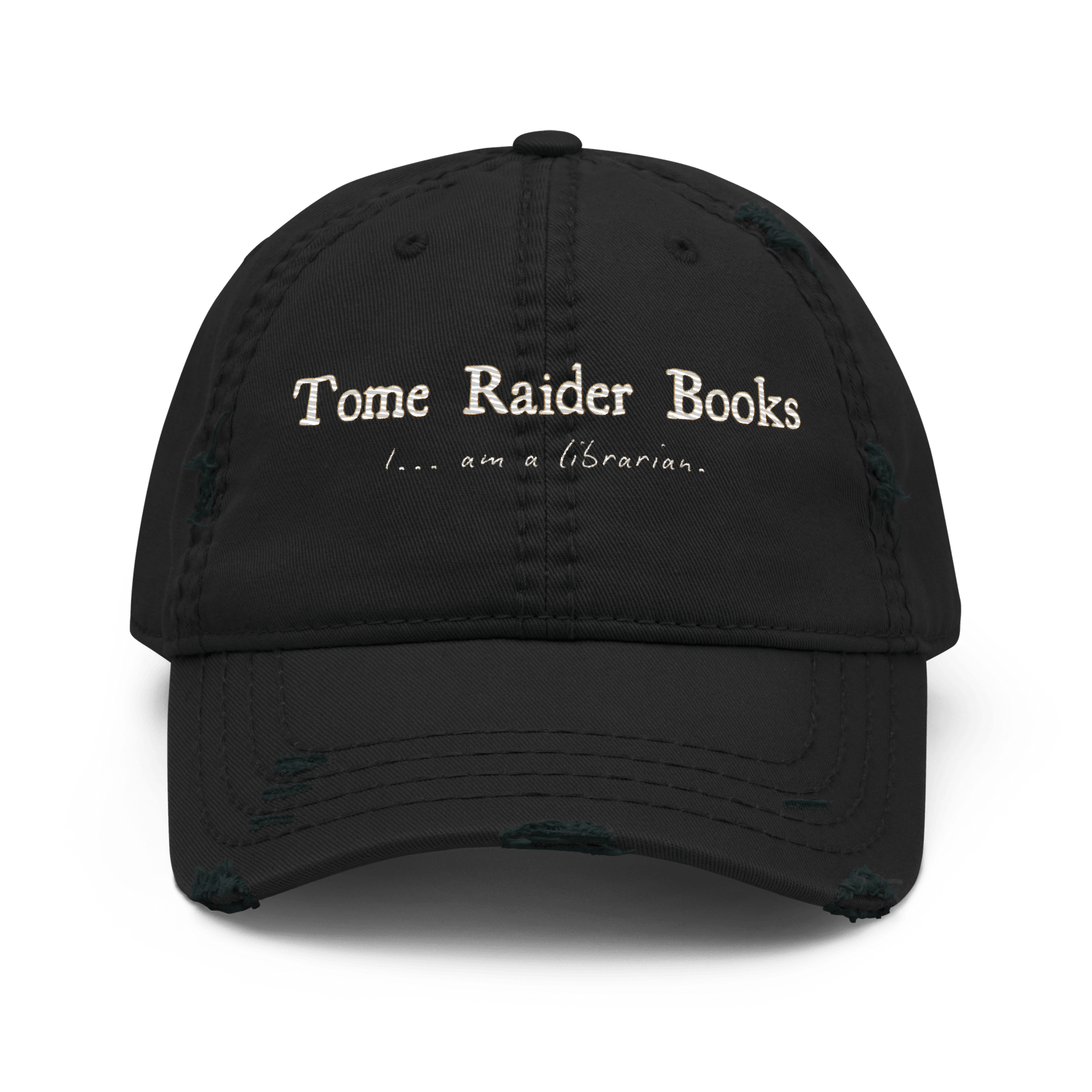 Tome Raider - Distressed Adjustable Ball Cap - ballcap - baseball style hats - bibliophile - Numbskullz