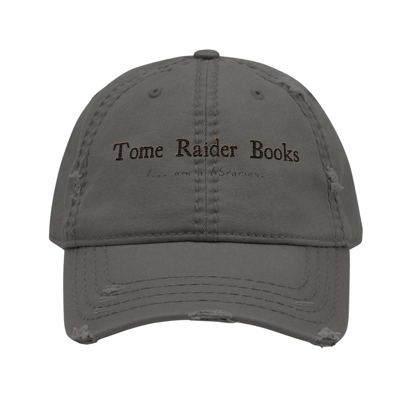 Tome Raider - Distressed Adjustable Ball Cap - ballcap - baseball style hats - bibliophile - Numbskullz