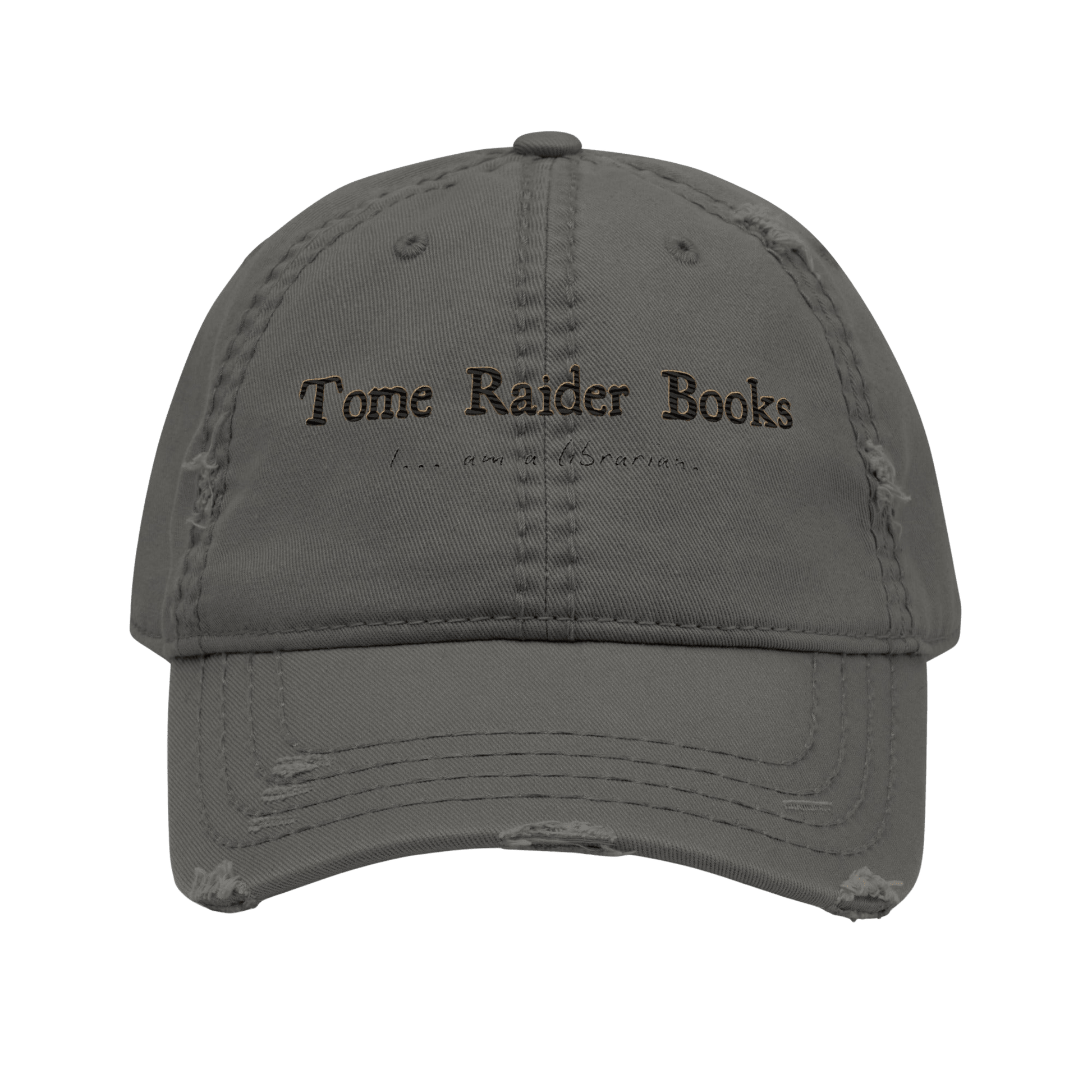 Tome Raider - Distressed Adjustable Ball Cap - ballcap - baseball style hats - bibliophile - Numbskullz