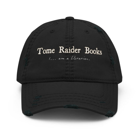 Tome Raider - Distressed Adjustable Ball Cap - ballcap - baseball style hats - hats - TSC: TheShopCollective