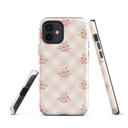 Pink Gingham Rose - iPhone® Tough Case - Phone Case - TSC: TheShopCollective - BadHorse