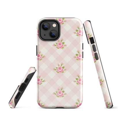 Pink Gingham Rose - iPhone® Tough Case - Phone Case - TSC: TheShopCollective - BadHorse