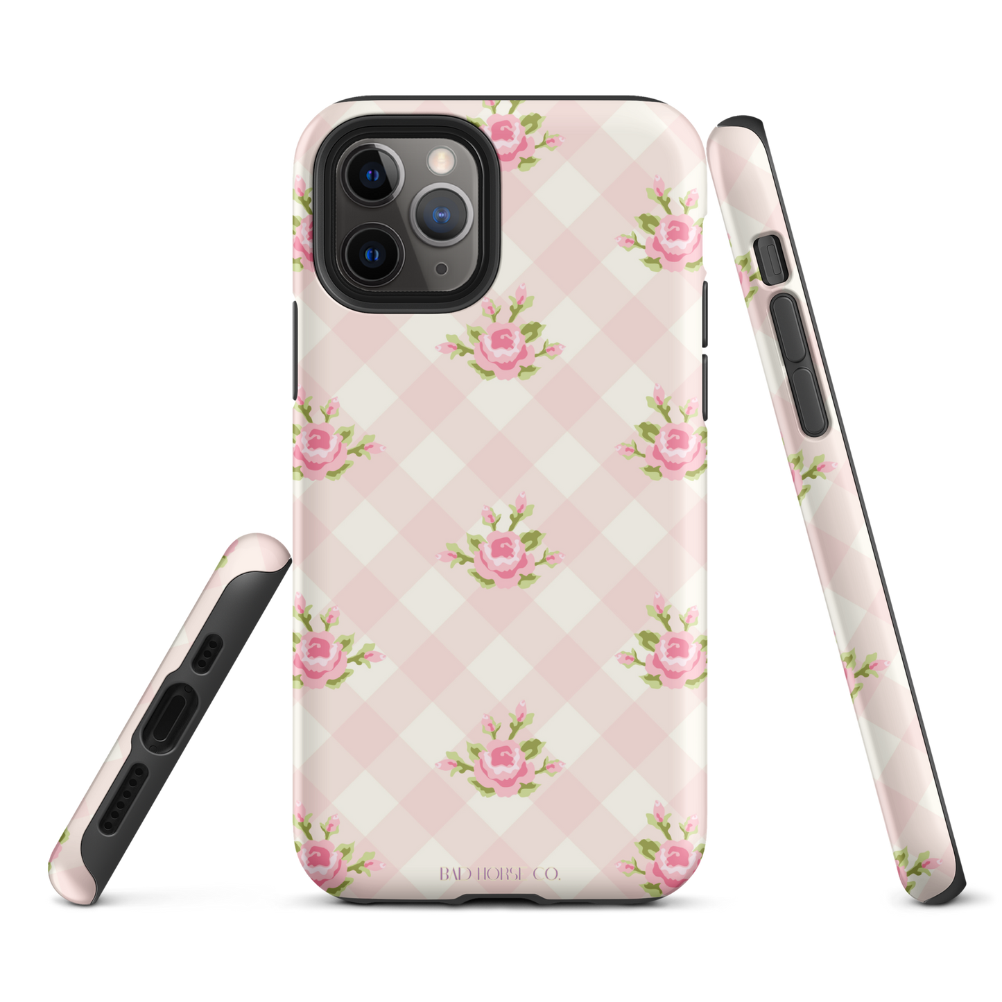 Pink Gingham Rose - iPhone® Tough Case - Phone Case - TSC: TheShopCollective - BadHorse