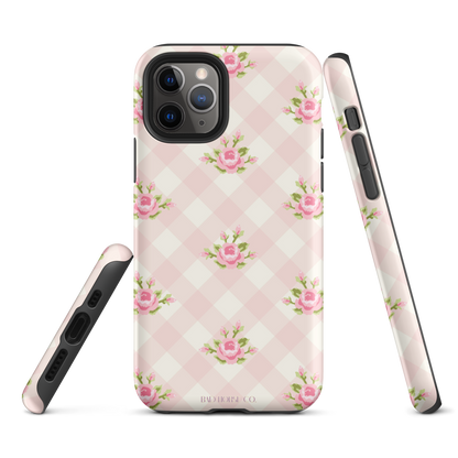 Pink Gingham Rose - iPhone® Tough Case - Phone Case - TSC: TheShopCollective - BadHorse