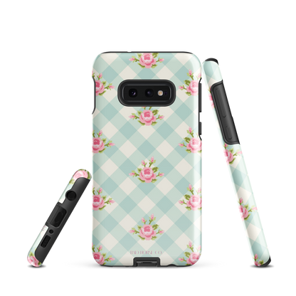 Blue Gingham Rose - Samsung® Tough Case - Phone Case - TSC: TheShopCollective - BadHorse